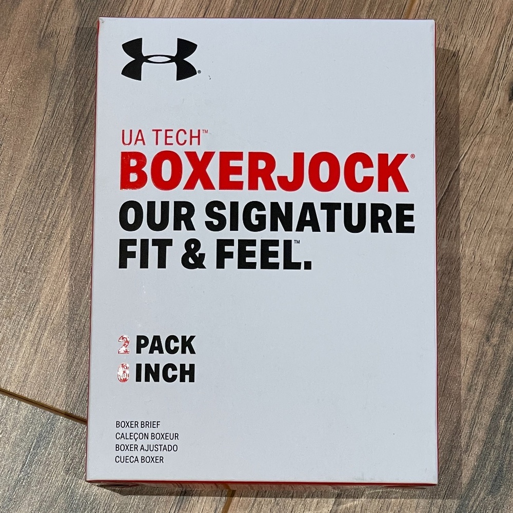 UA Tech BoxerJock Boxer Briefs 2 pack 6" Small NIB